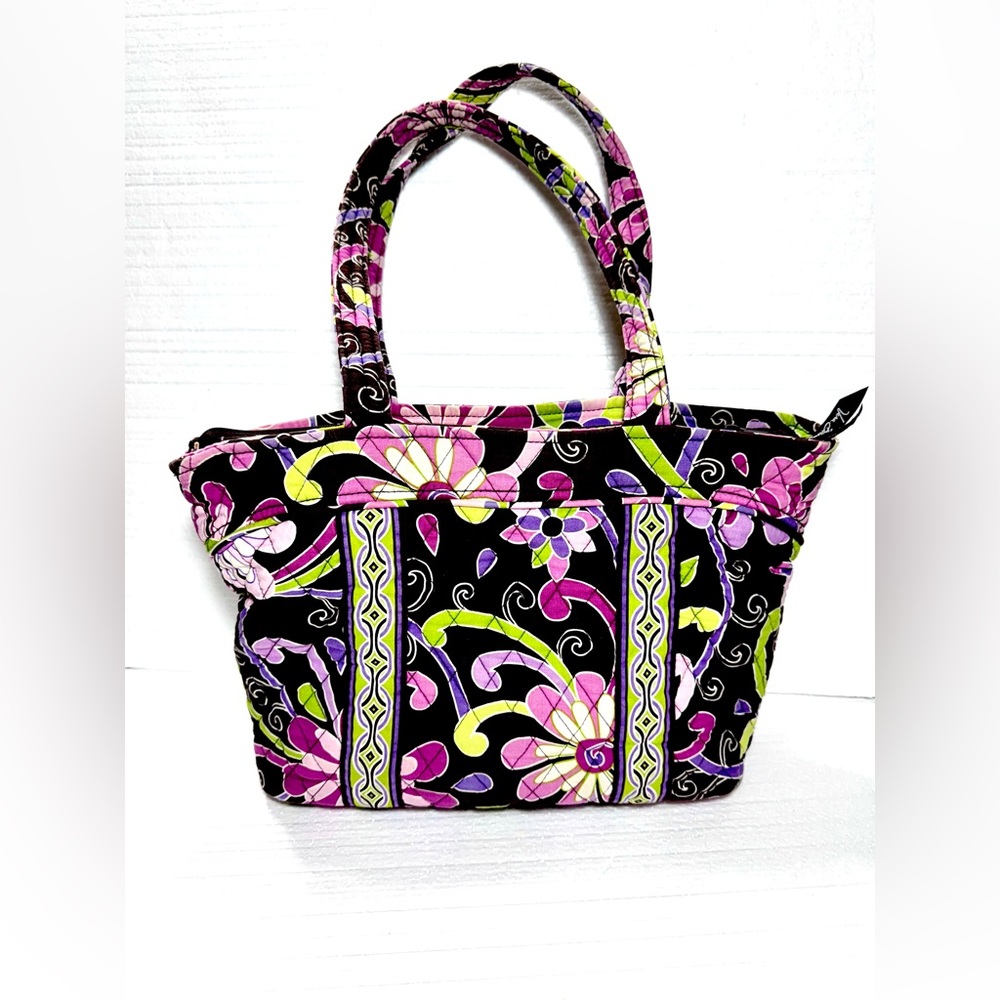 Floral Patterned Tote Bag - Black and Pink Vera Bradley